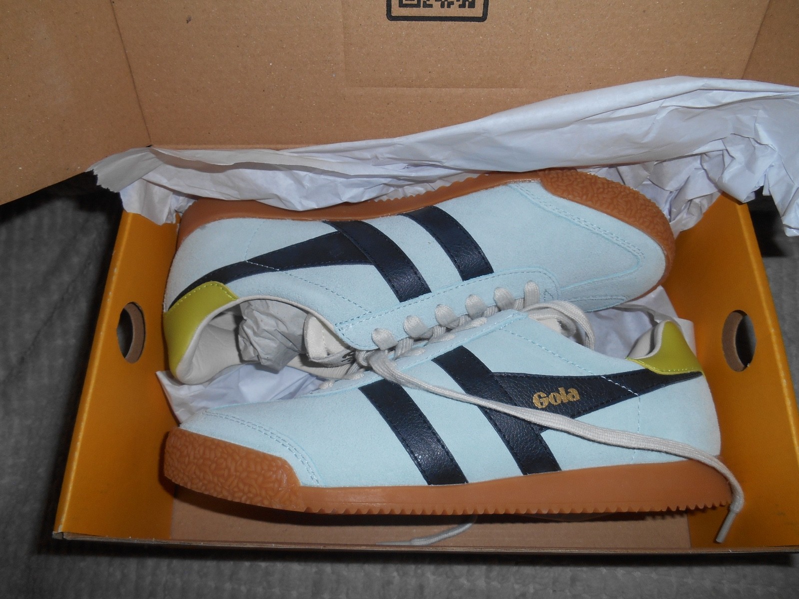 GOLA WOMEN ELAN TRAINER SNEAKERS SURF/BLACK/SULPHUR  SIZE 7 ANTHROPOLOGIE NEW