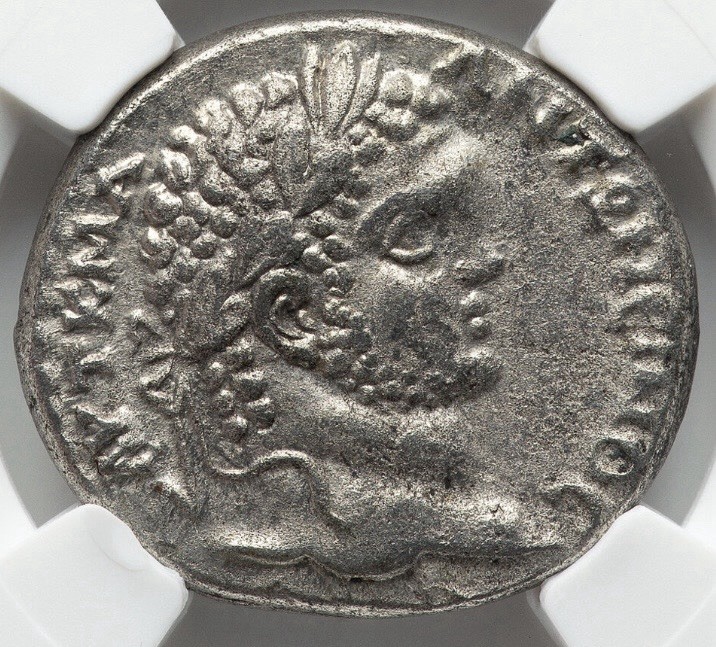 Caracalla 198-217 AD NGC Ch XF HUGE Silver Tetradrachm ANTIOCH Roman Empire Coin