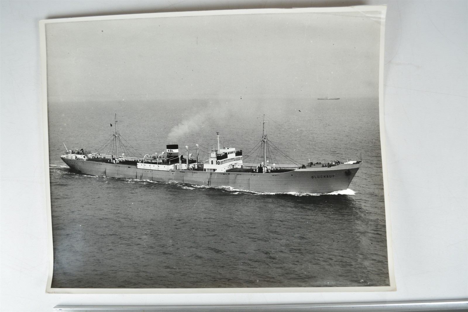 Cargo Ship Glückauf Freighter Vessel Skyfotos Lympne c1950s VTG Photo