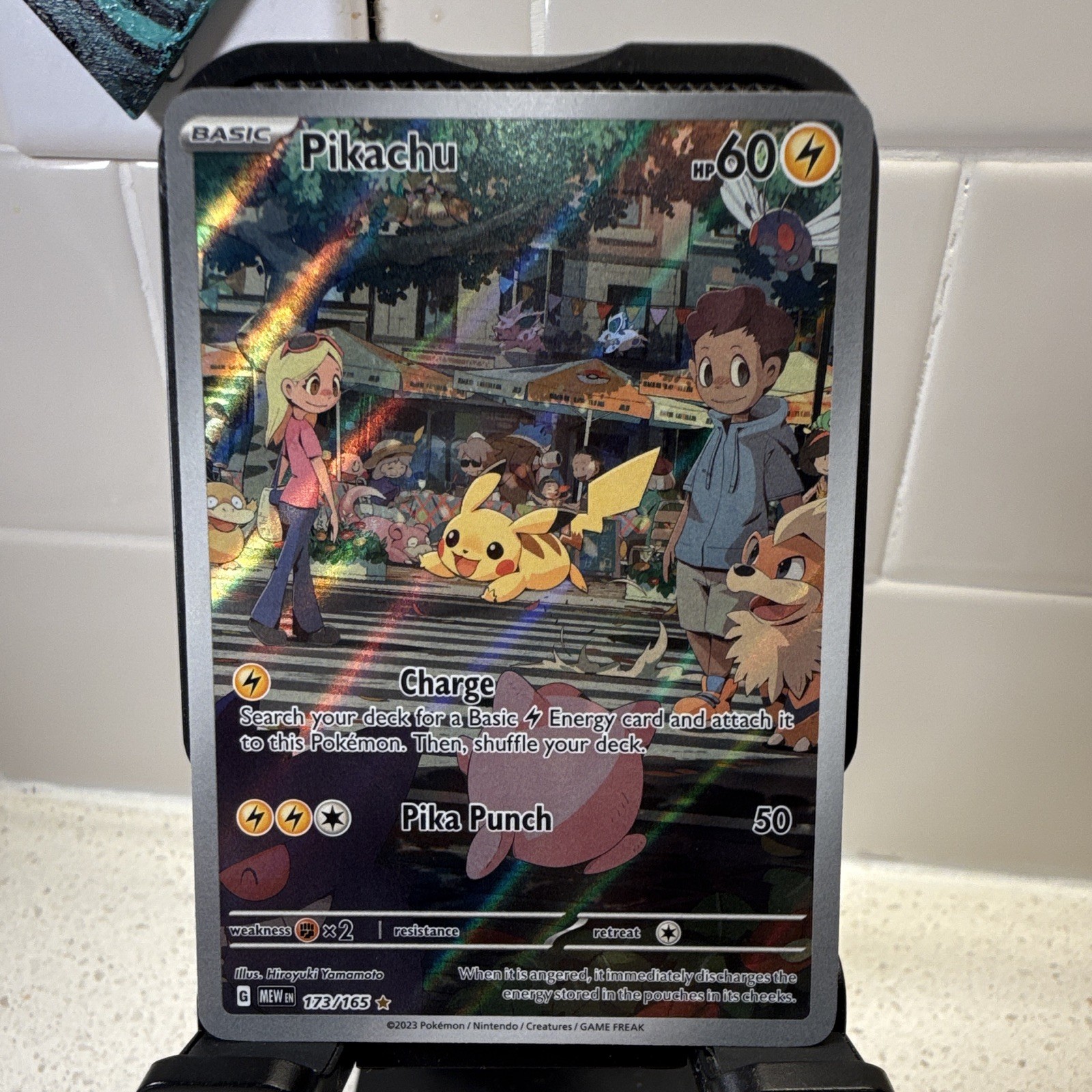 Pikachu 173/165 Scarlet & Violet 151 Illustration Rare Full Art Holo (English)