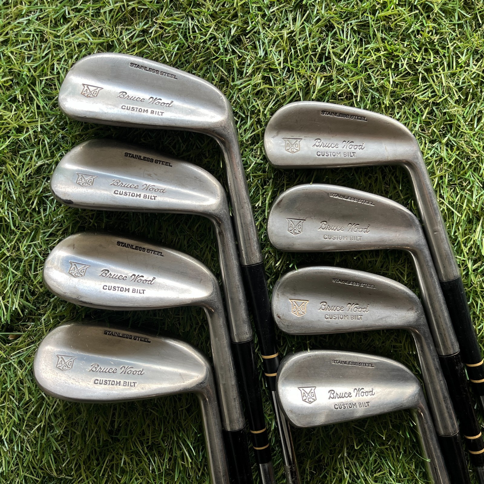 Bruce Wood Vintage Iron Set 2-9 Steel Stiff Flex Antique Blades Stainless AGC Bruce Wood Vintage Iron Set 2-9 Steel Stiff Flex Antique Blades Stainless AGC