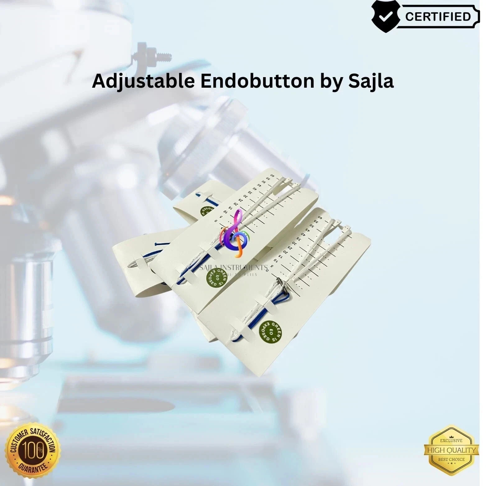 2 pieces sports Medicine Endobutton With Adjustable Loop by Sajla
