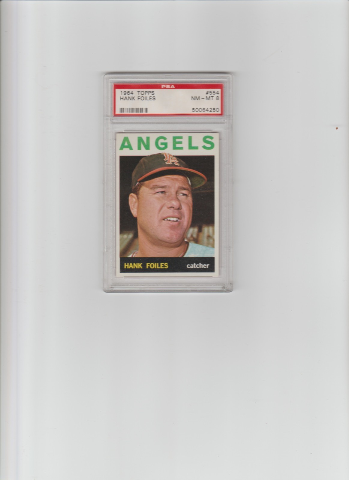 1964 Topps Hank Foiles # 554 PSA 8 NM-MT High Series Nicely centered NQ 1964 Topps Hank Foiles # 554 PSA 8 NM-MT High Series Nicely centered NQ