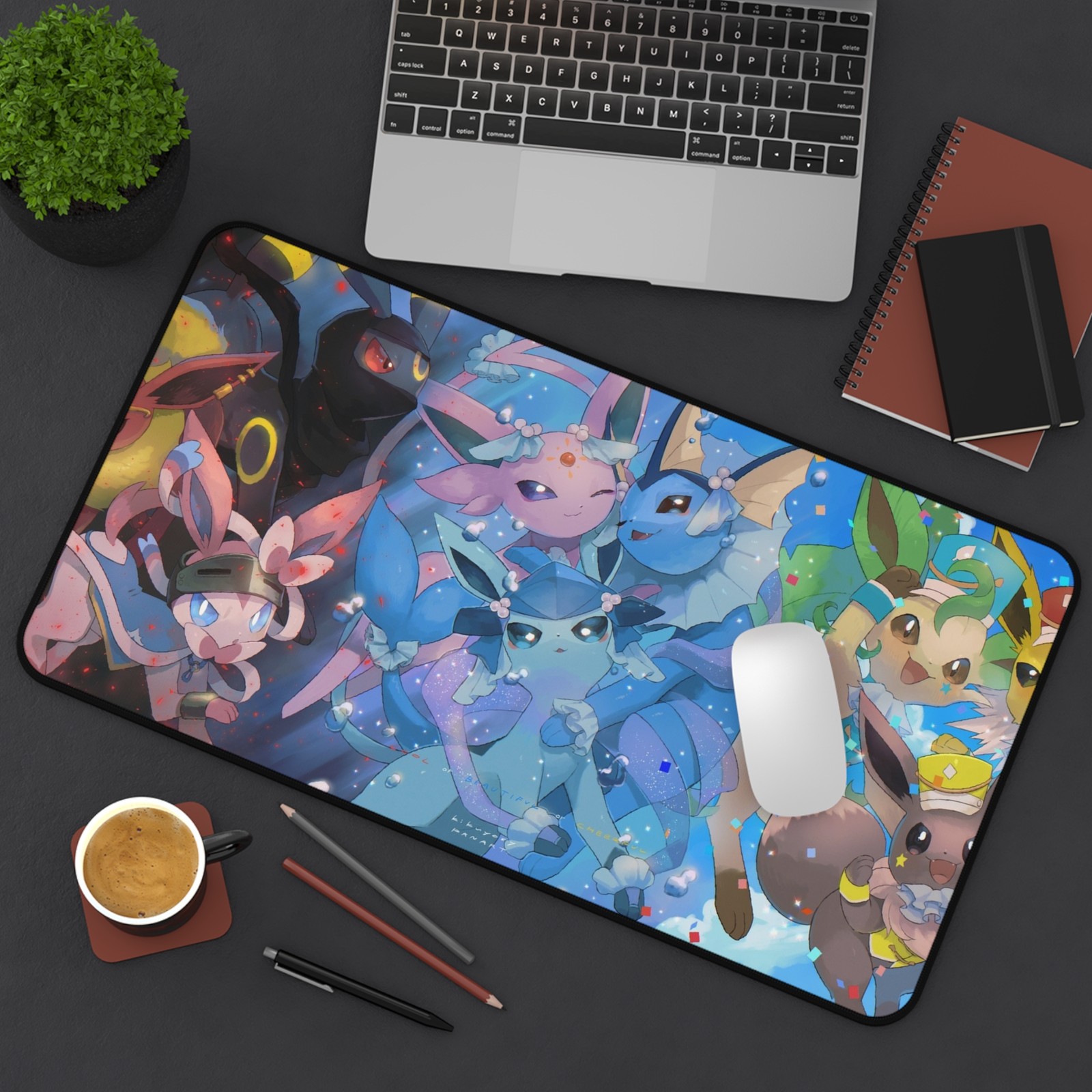 Poke\'Mon Eeveelutions Collage Desk Mat | Gaming Mouse Pad