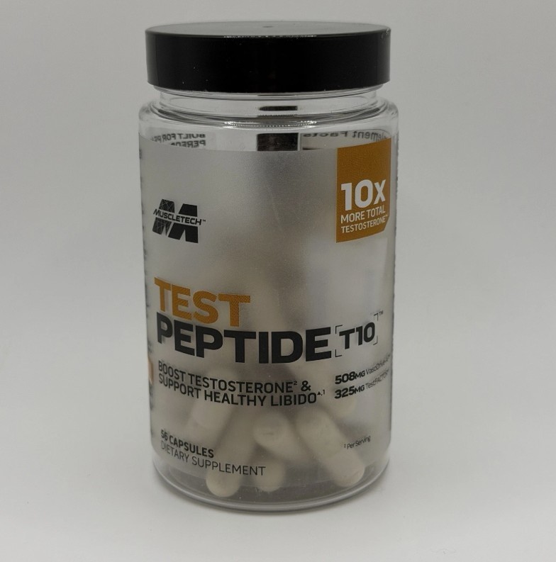 Muscletech Test Peptide T10 Dietary Supplement 56 Capsules - NEW - Exp. 2028+