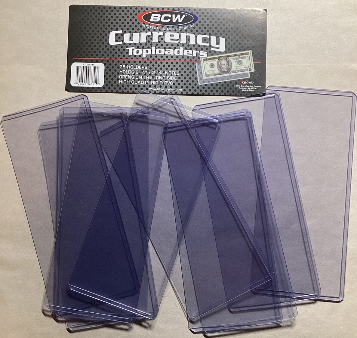 10 BCW Rigid Currency Banknote Holder Regular Dollar Bill Topload With Tracking