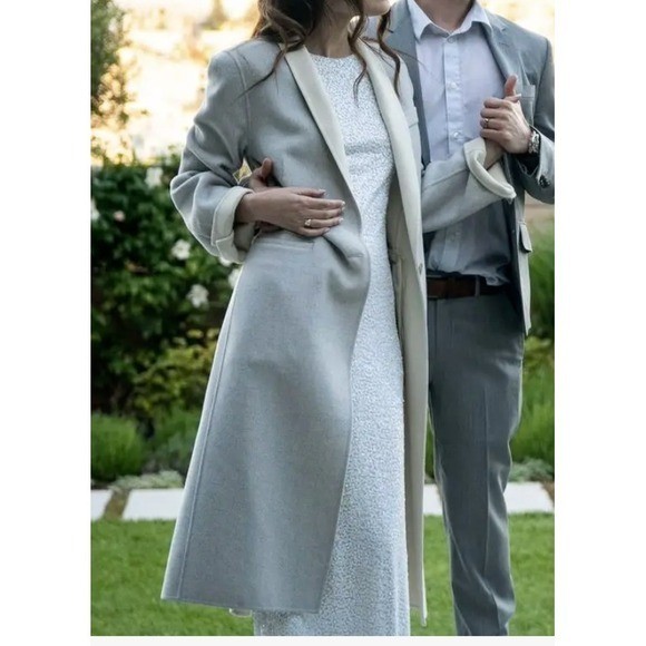 Joseph Chester Coat Jacket 38 Small Basic Wool Luxury Light Gray Dina $1,045