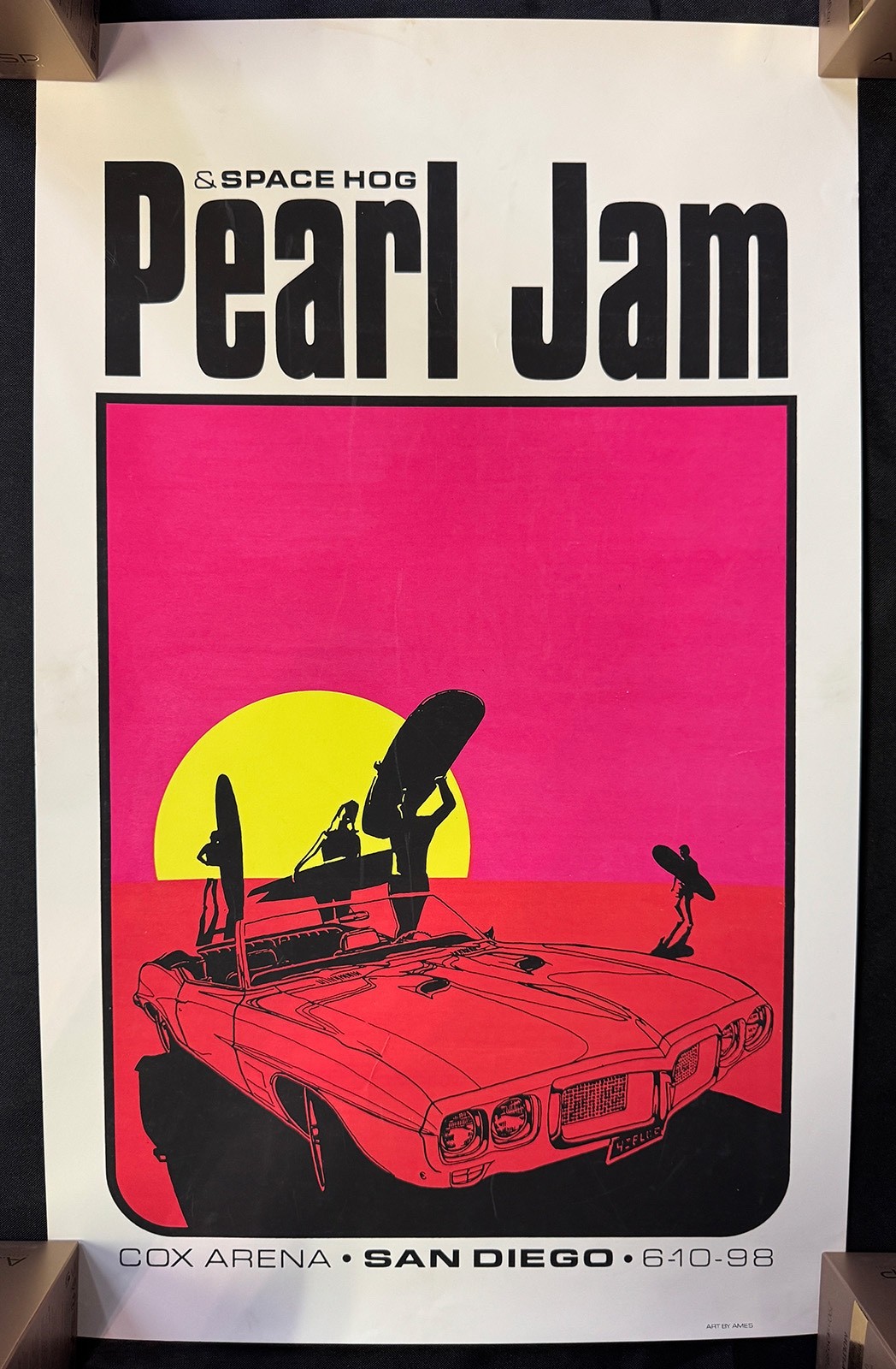 Vintage RARE Pearl Jam Ames Bros San Diego 1998 Yield Tour Poster Vintage RARE Pearl Jam Ames Bros San Diego 1998 Yield Tour Poster