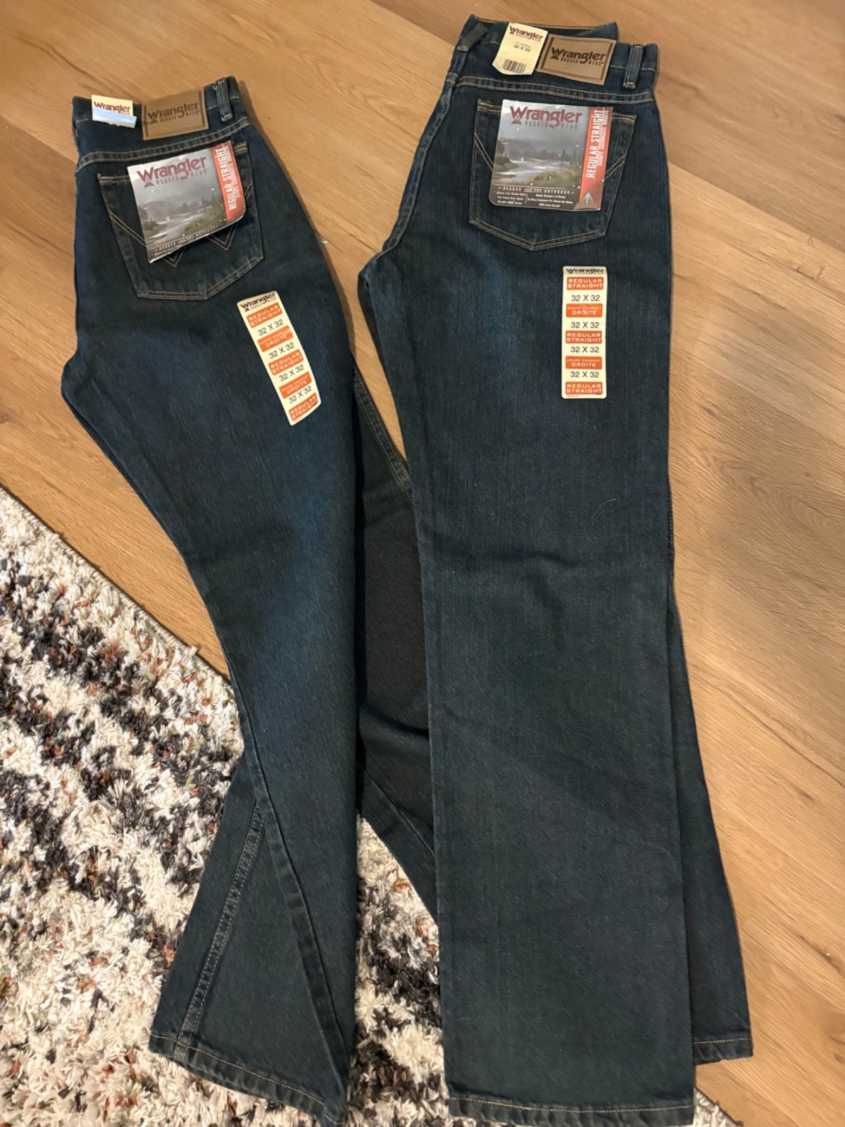 mens wrangler jeans 32x32 regular straight 2 pair