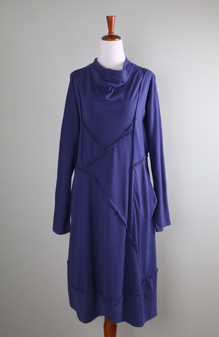 CYNTHIA ASHBY NWT $215 Lagenlook Vault Seamed Tee Dress in Strat Size Small