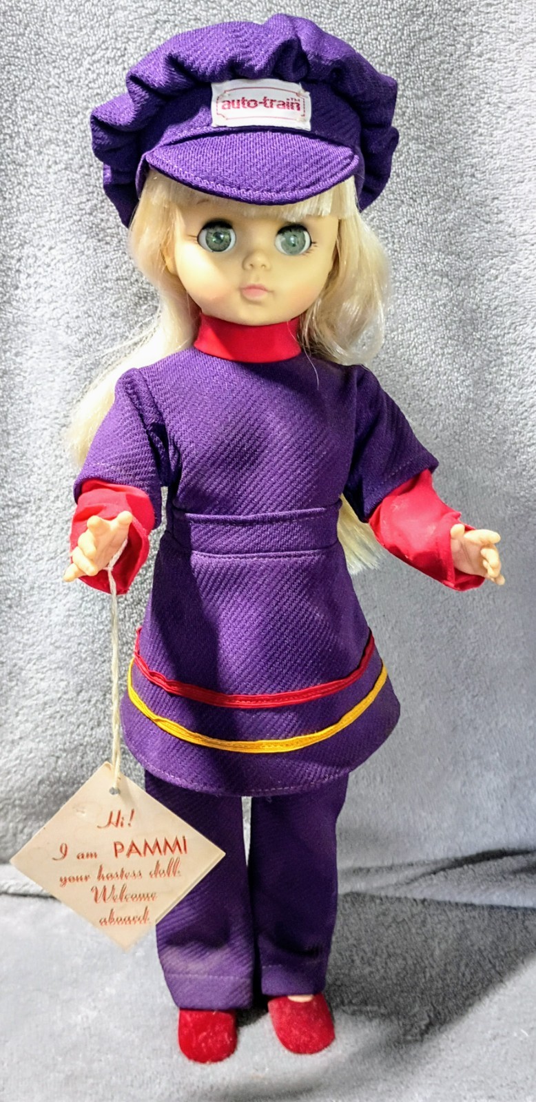 Vintage 1970s Effanbee Pammi Auto Train Hostess Doll- RARE -Uniform Tag