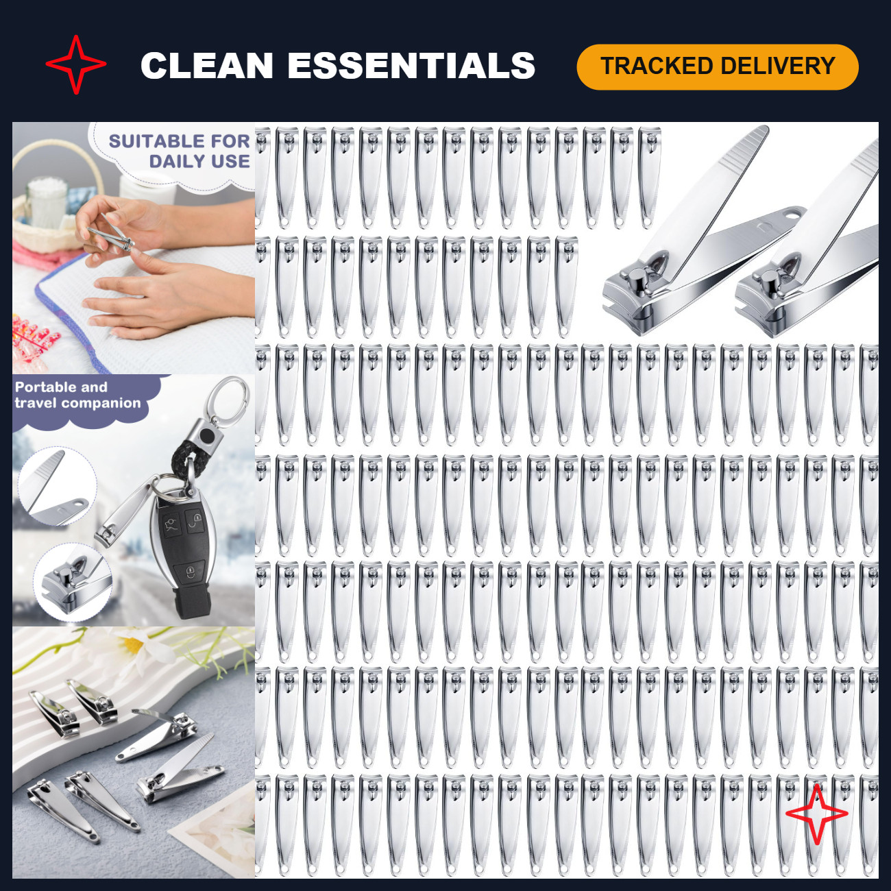 450 Pcs Stainless Steel Nail Clippers Set - Bulk Fingernail & Toenail Cutters
