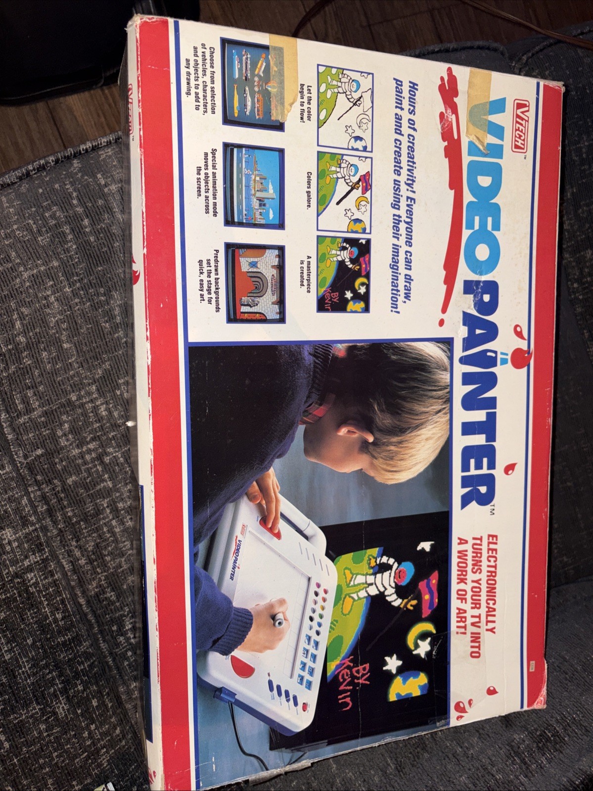 Vintage 1990s VTech Master Video Painter In Box 1991 W/ Stylus OEM Cords & Box