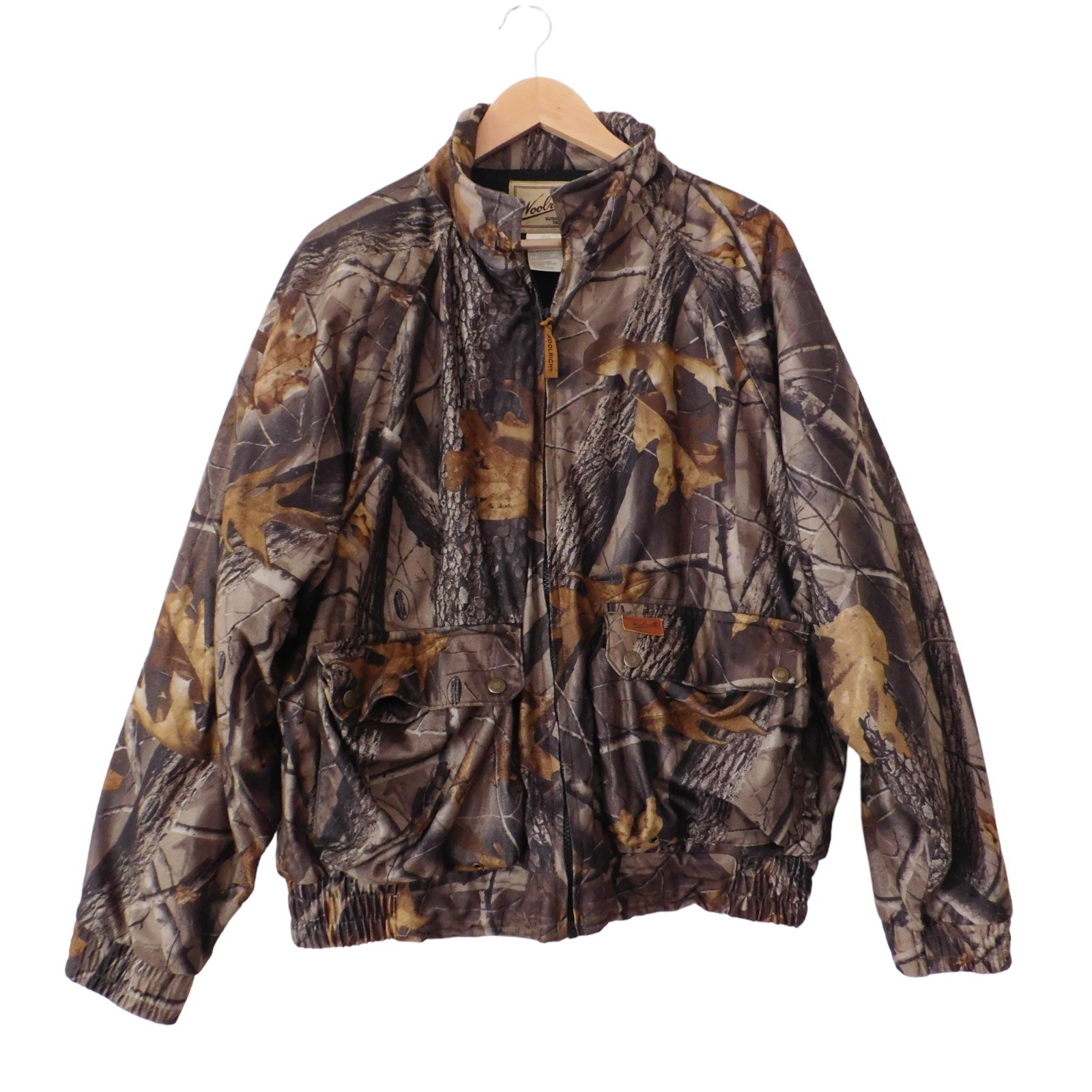 Woolrich Mens Jacket Reversible full zip Mossy Oak Brown Camo Hunting Sz Large