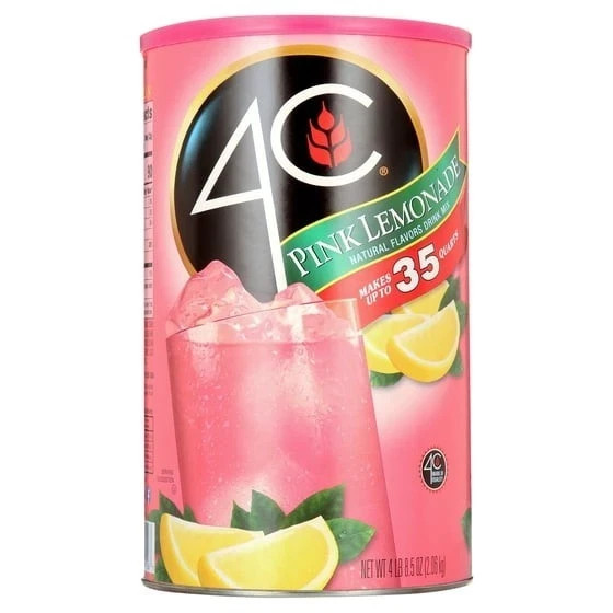4C 35 Qt Powdered Soft Drink Mix Pink Lemonade, 72.5 oz, Single Pack Canister 4C 35 Qt Powdered Soft Drink Mix Pink Lemonade, 72.5 oz, Single Pack Canister