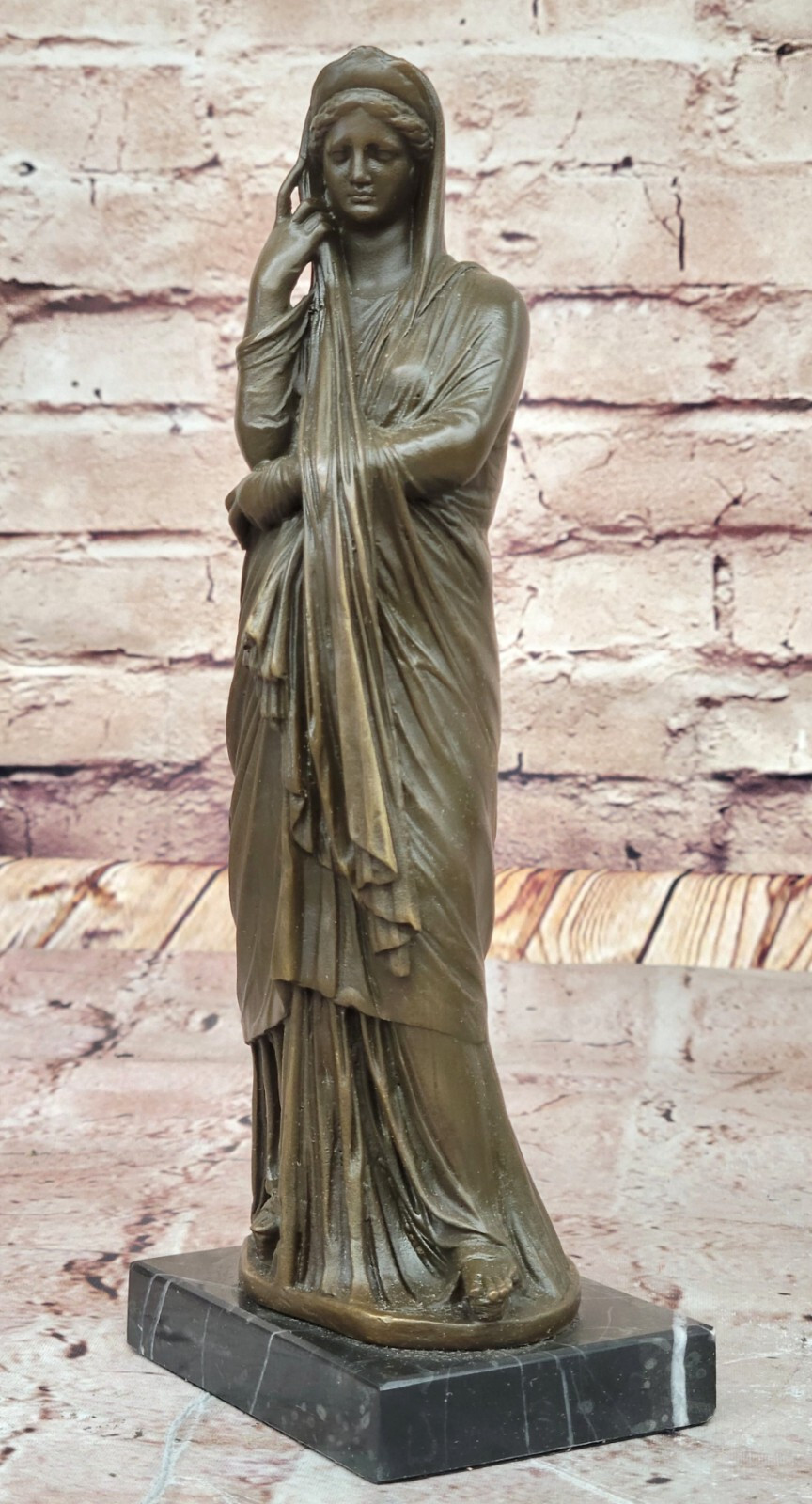 Vintage Classical Bronze Statue of a Woman Sculpture Signed J.Patoue Hand made b