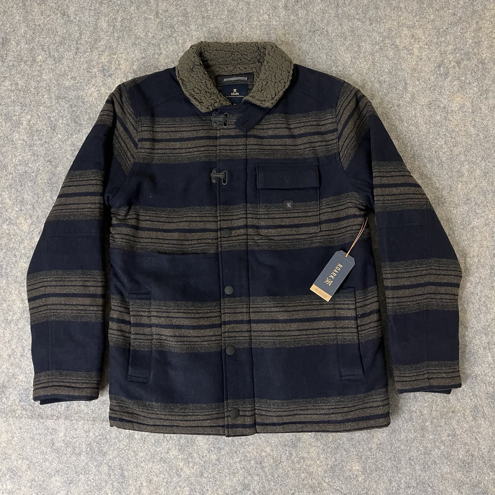 NWT Roark Axeman Jacket Mens Medium Sherpa Lined Wool Blend Heavyweight Western