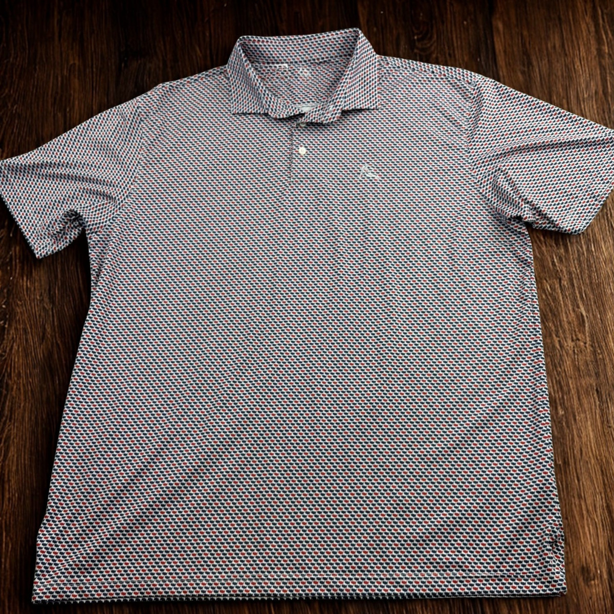 🔥HOT Rhoback The 1776 Golf Polo Shirt Mens Admiral Navy 4-Way Stretch M