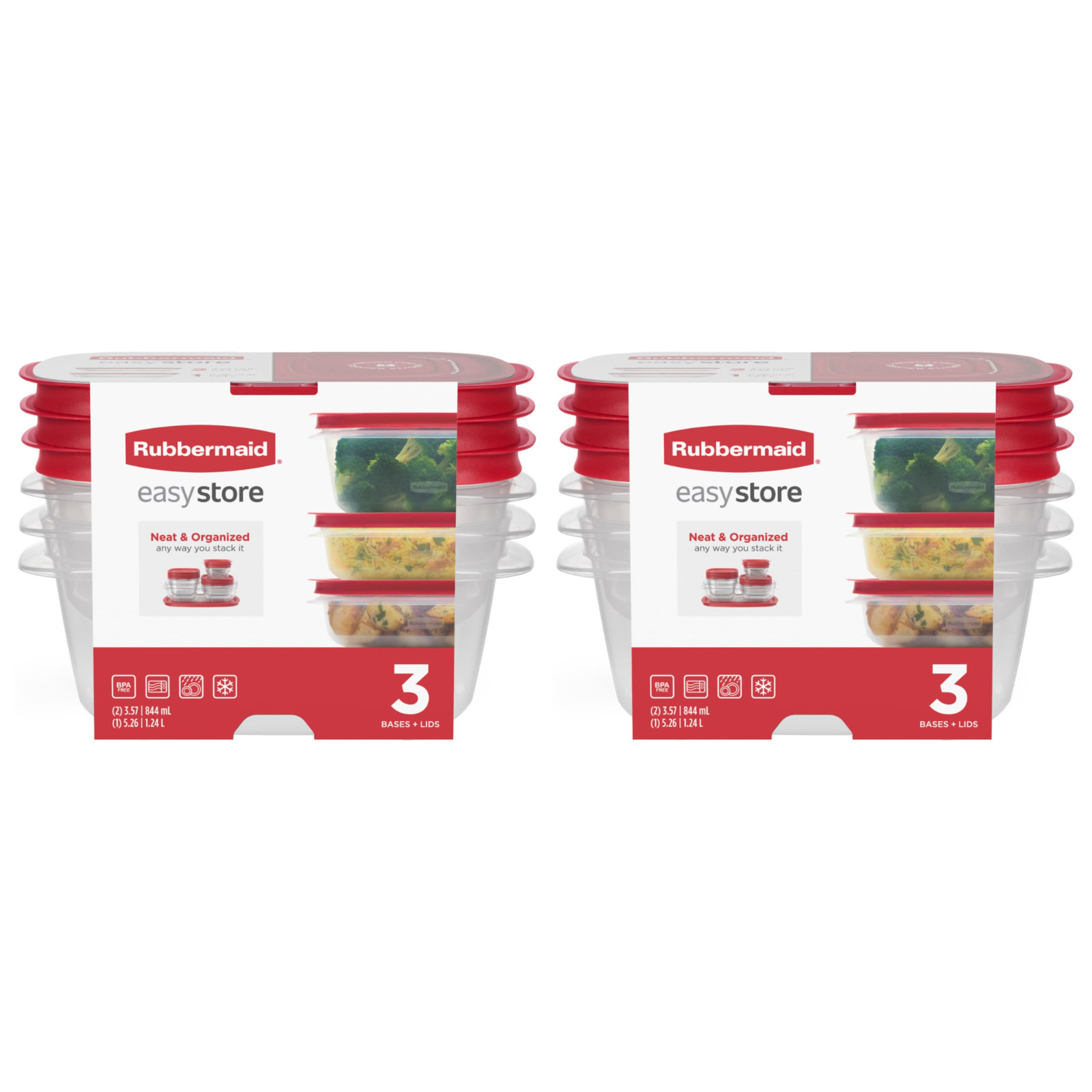 Rubbermaid EasyStore Rectangle Food Storage Containers with Lids 6 Pack Rubbermaid EasyStore Rectangle Food Storage Containers with Lids 6 Pack