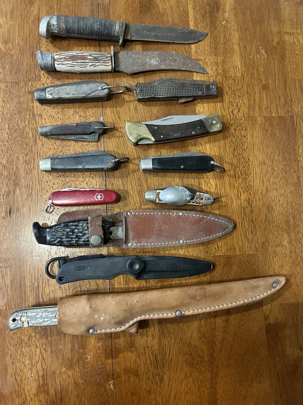 Grandpa’s Estate Workshop Junk Drawer  Knives Lot Buck Camillus Klein Shrade Etc