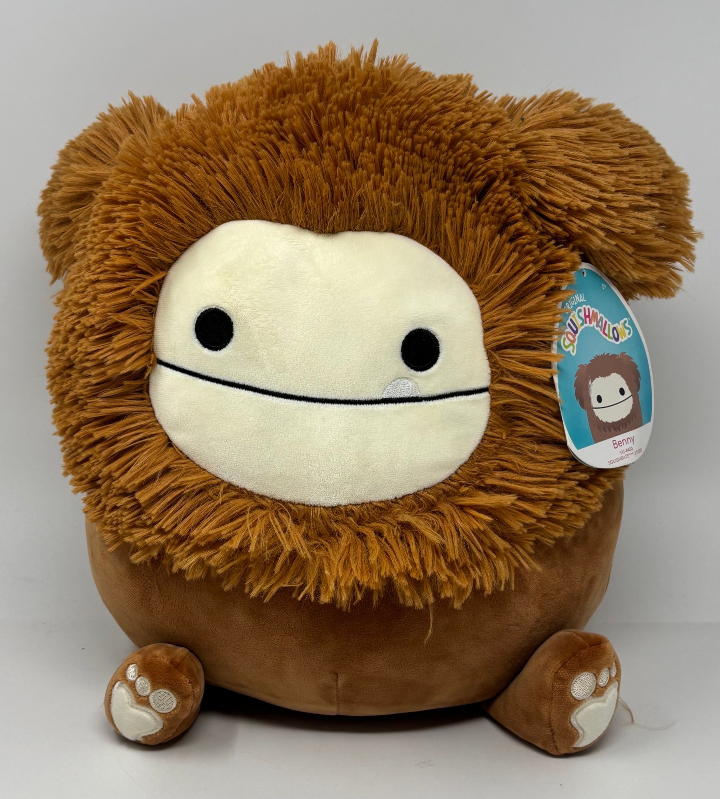 Kellytoy Squishmallows Benny the Bigfoot Plush Furry Brown Toy 12