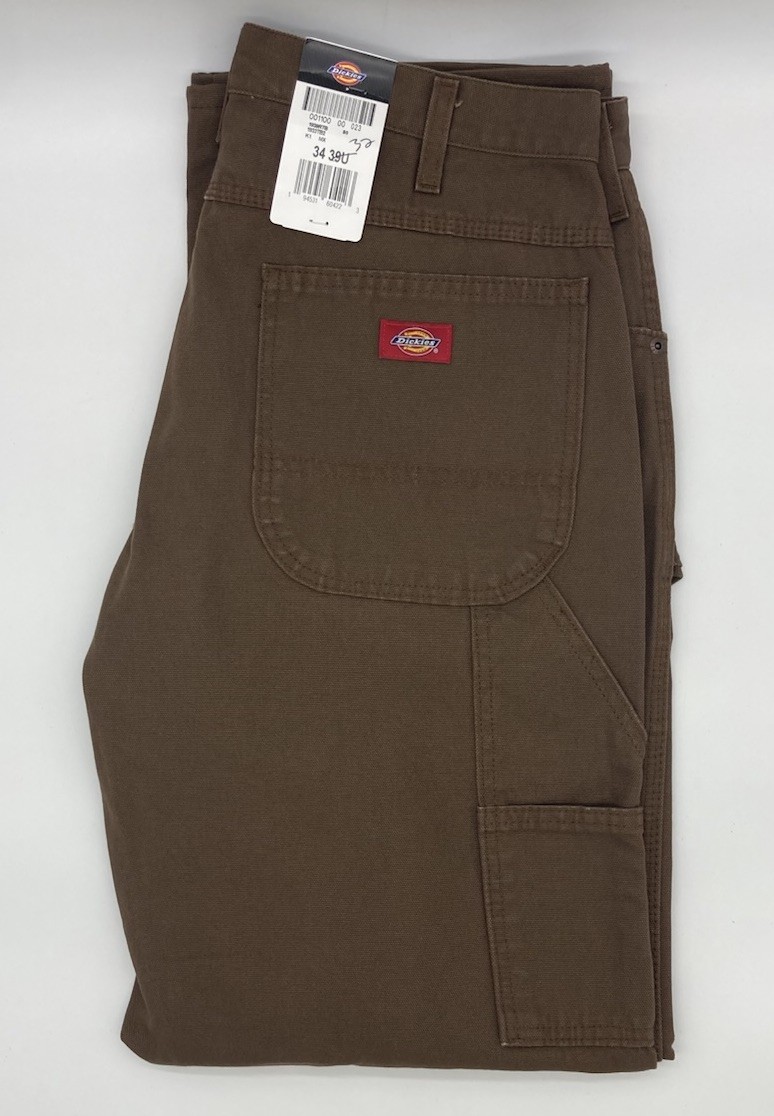 Dickies 34x32 Men’s Relaxed Fit Duck Carpenter Work Pants Brown NWT 1939RTB