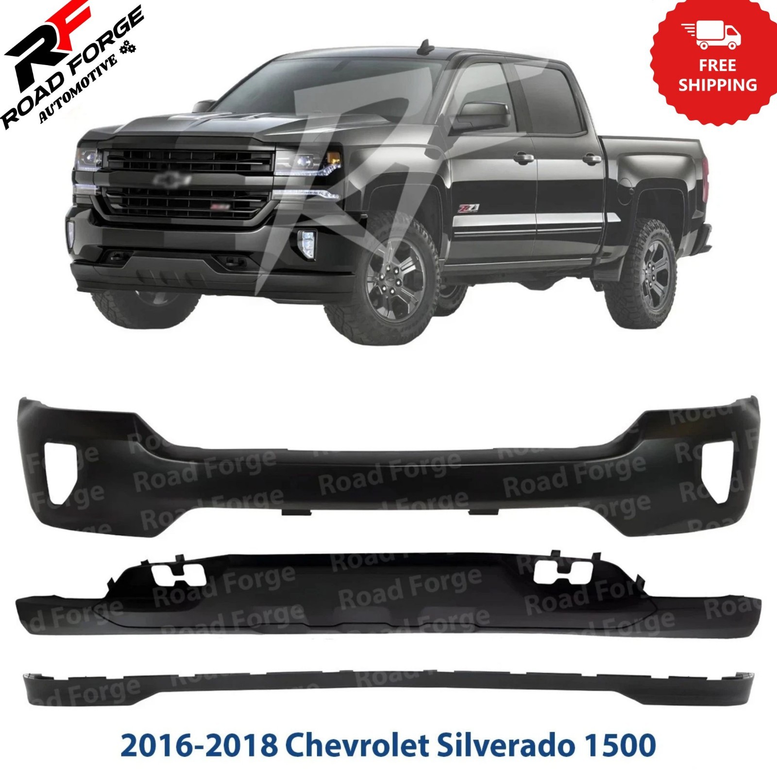 Front Bumper Primed & Valance Kit For 2016-2018 Chevrolet Silverado 1500 Front Bumper Primed & Valance Kit For 2016-2018 Chevrolet Silverado 1500