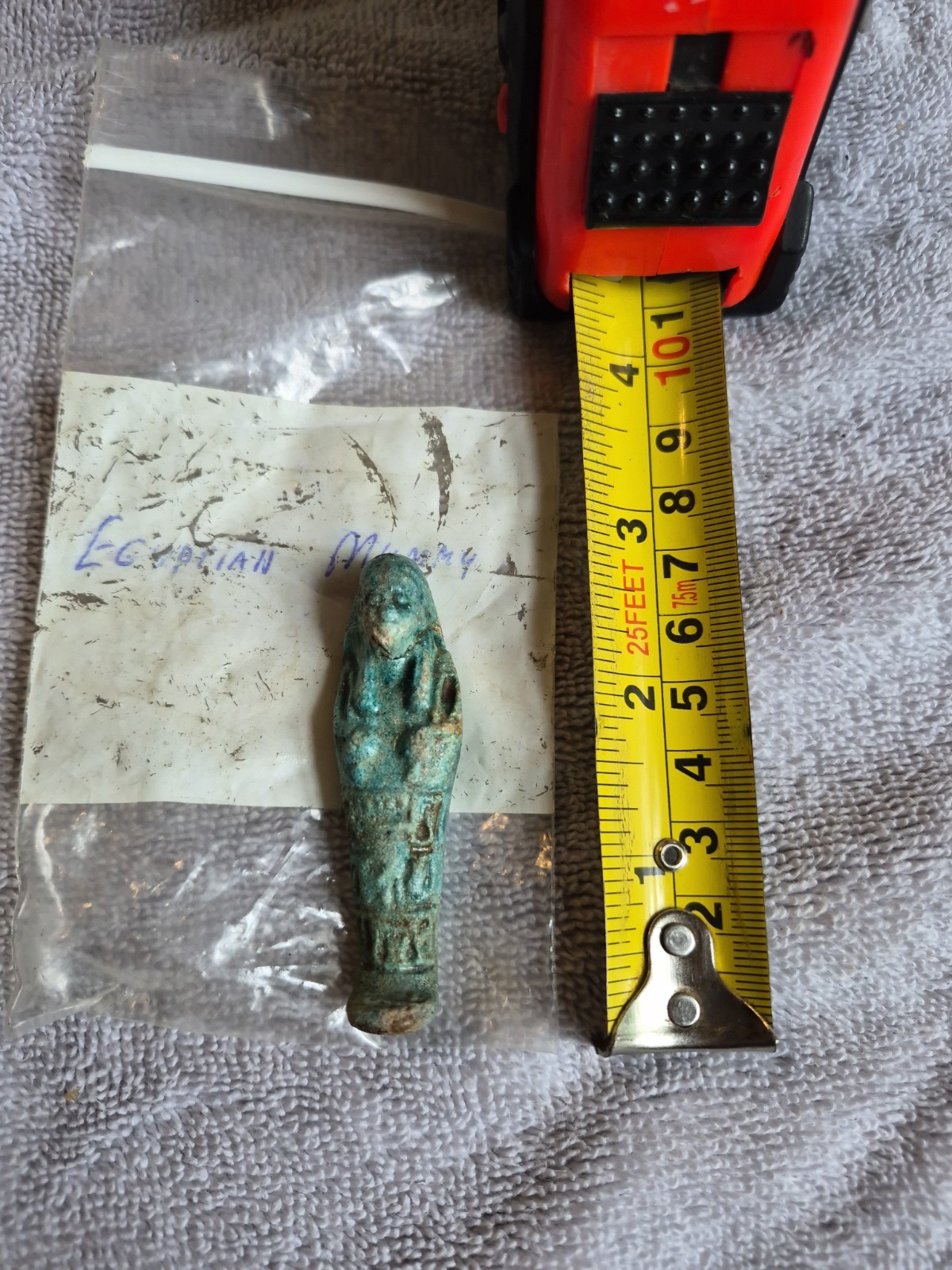 Vintage CARVED STONE EGYPTIAN SARCOPHAGUS King Tut Souvenir w/ Mummy