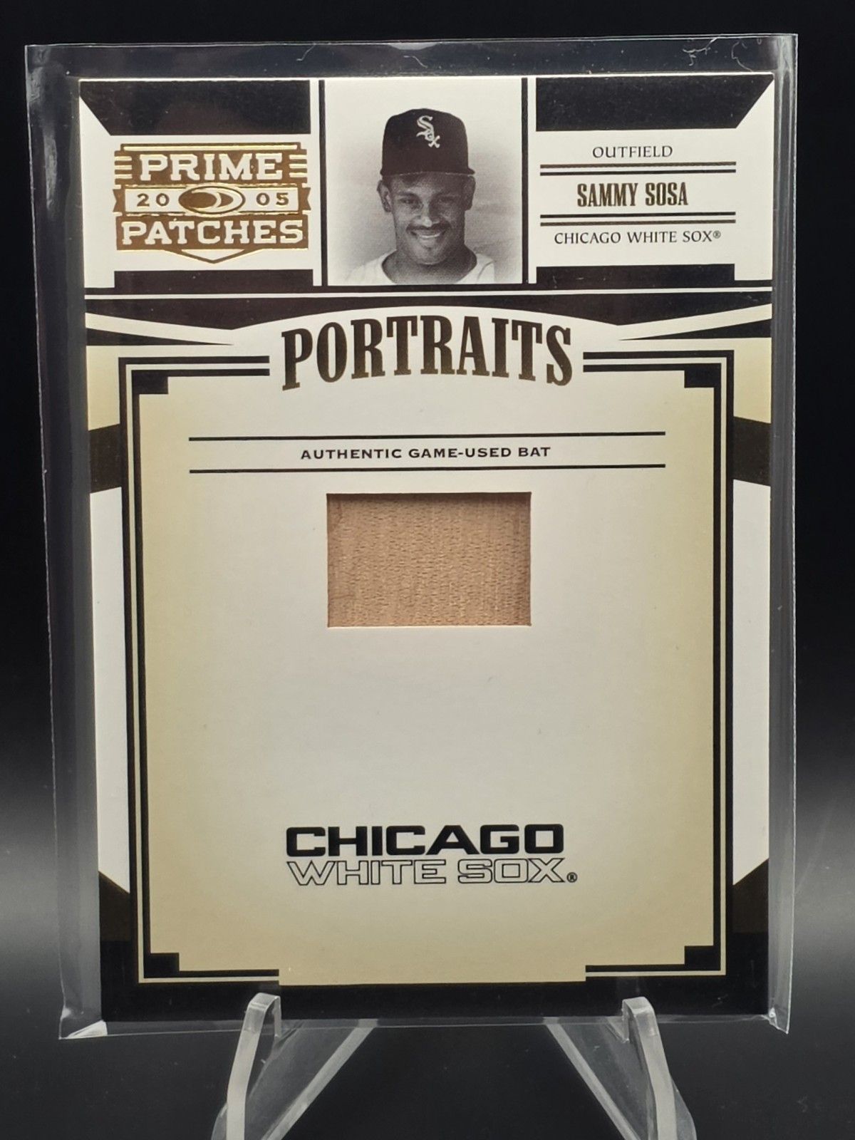 2005 Donruss Playoff- Prime Patches Sammy Sosa Portraits Used Bat /100 #P-16