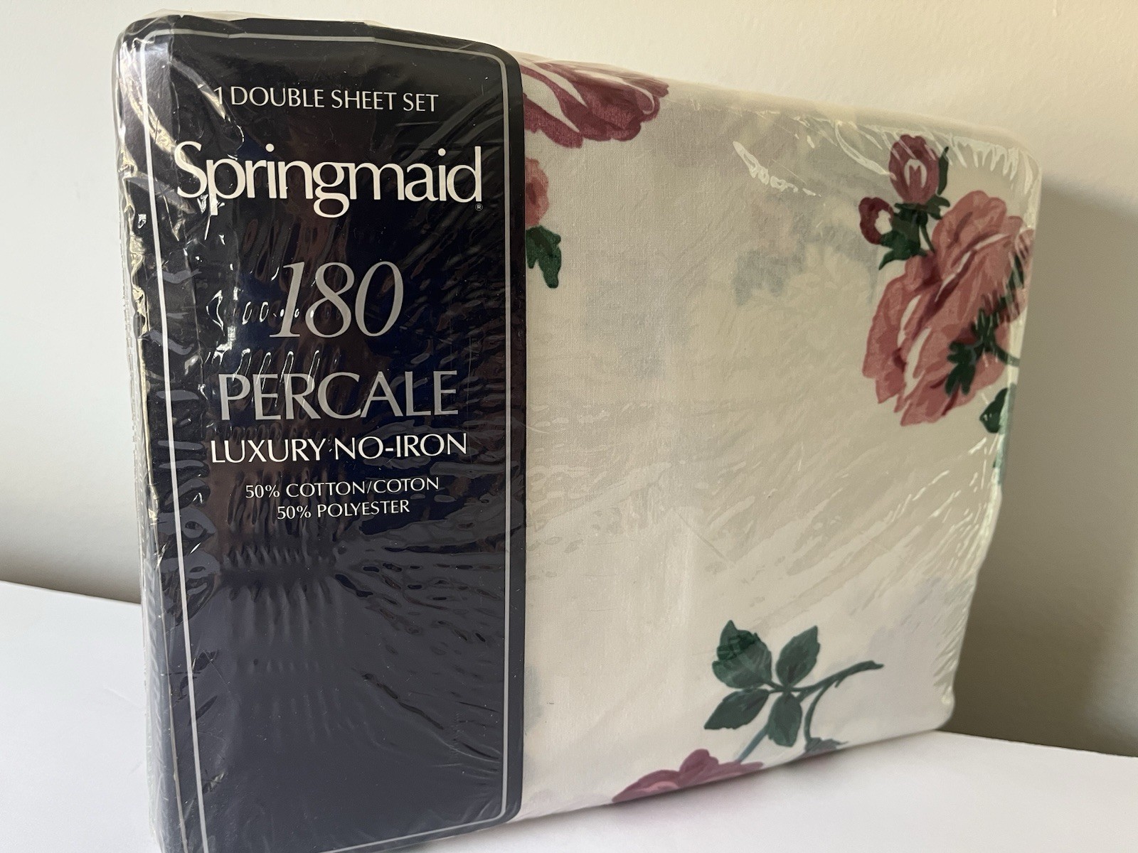 Springmaid MARJORIE Rose Percale 4-Piece Sheet Set Double Flat Fitted 2 Cases Springmaid MARJORIE Rose Percale 4-Piece Sheet Set Double Flat Fitted 2 Cases