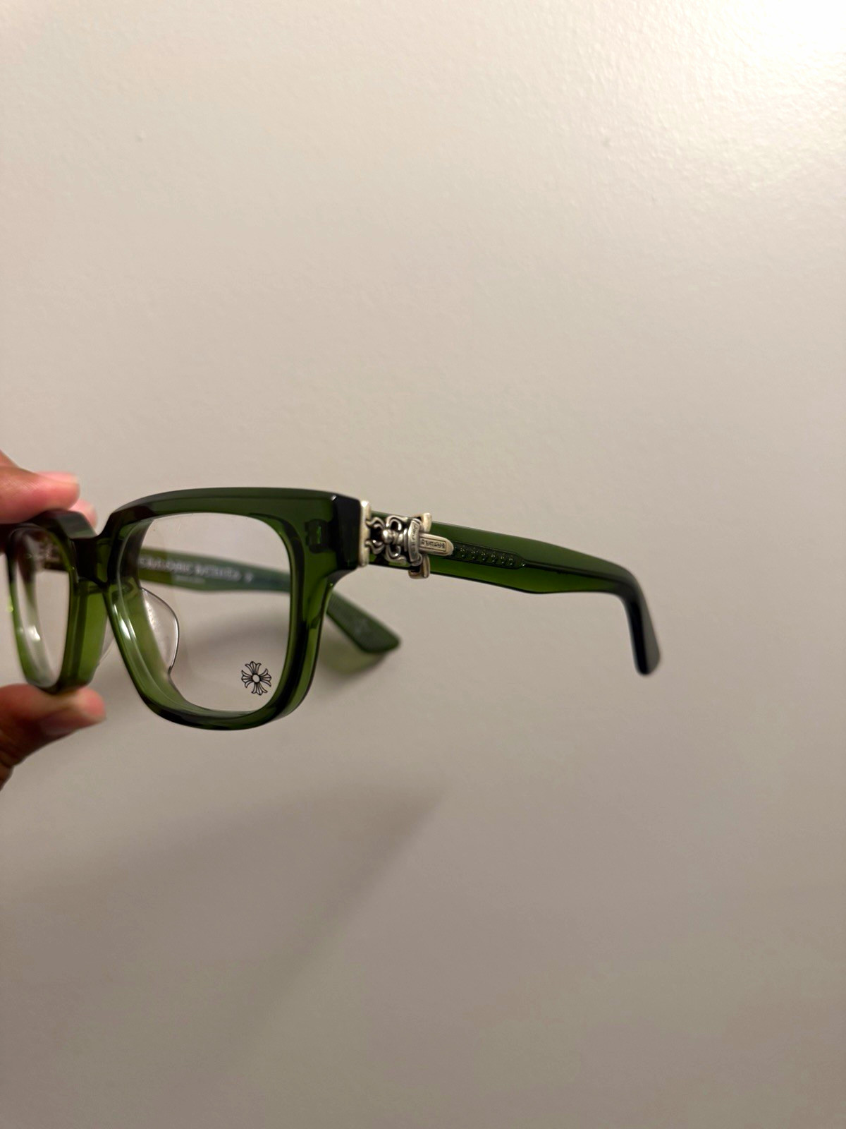 Green Chrome Hearts Vagillionaire glasses. 100% authentic