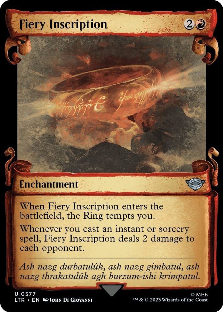 Fiery Inscription (Showcase Scrolls) #577 (NM) The Lord of the Ring... (LTR) MTG