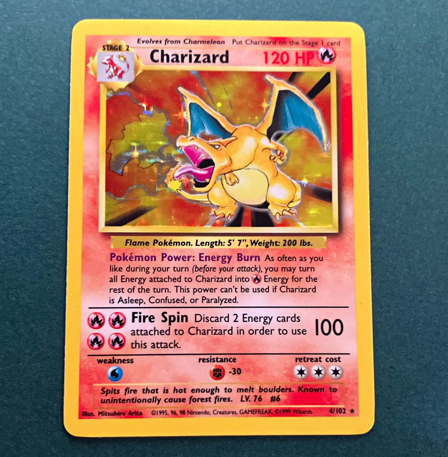 1999 Wizards Pokémon TCG Base Set Charizard #4 Holo Rare (NM) 1999 Wizards Pokémon TCG Base Set Charizard #4 Holo Rare (NM)