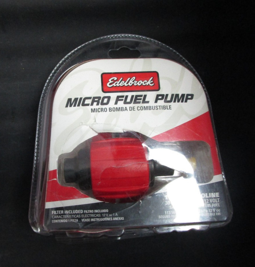 Edelbrock 17303 Micro Fuel Pump 12-Volt 30GPH Gasoline (New Other Damaged Box )