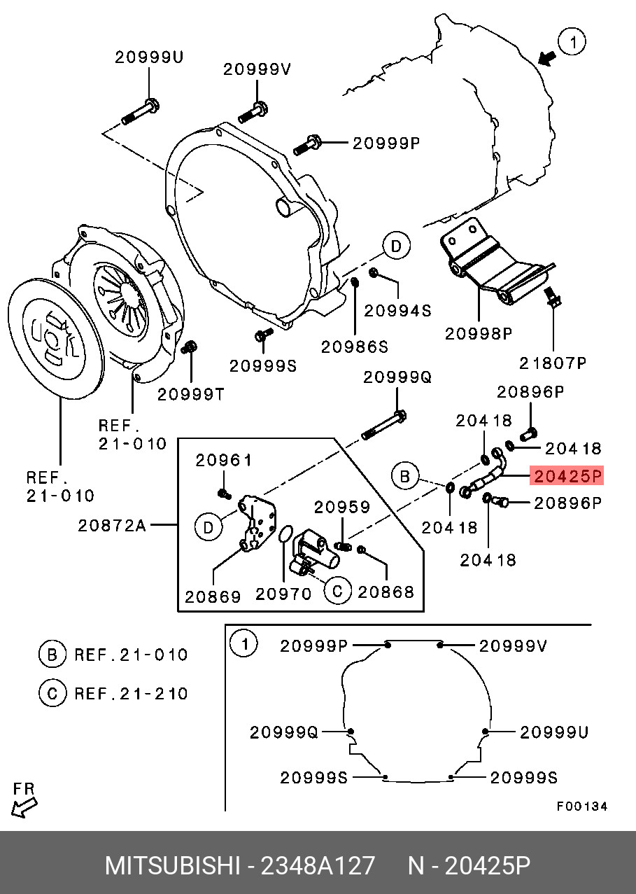 New Genuine Mitsubishi OE Tube Assembly Oil Transmitting 2348A127, 2348-A127