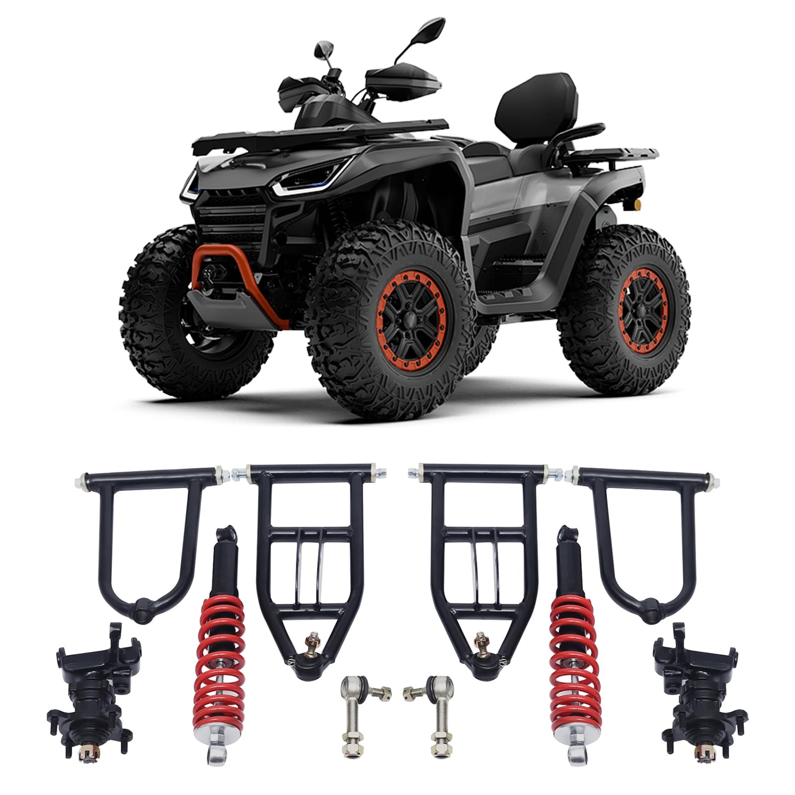 11.8in Front Shock Swing Arm & Steering Knuckle Kit for Quad Buggy ATV Go Kart