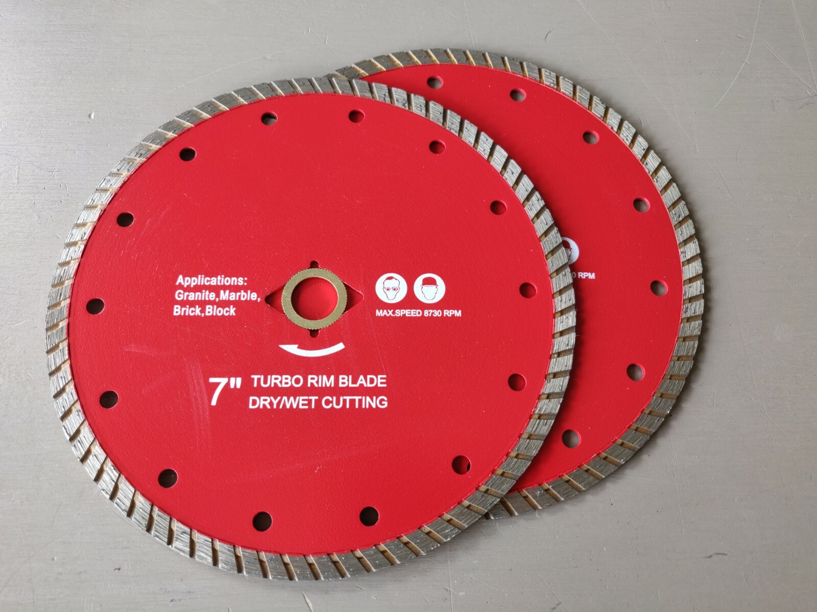 2Pcs Turbo Rim Diamond Saw Blade Wet/Dry Cutting Disc 7\ 2Pcs Turbo Rim Diamond Saw Blade Wet/Dry Cutting Disc 7\