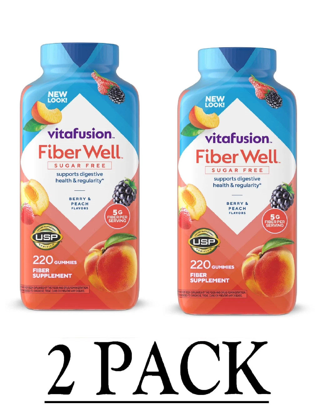 2 PACK - Vitafusion Fiber Well Gummies (220 ct.) {Total 440 Gummies}FREE SHIP