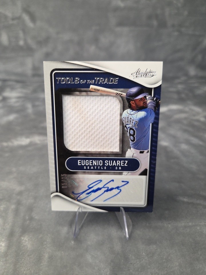 2022 Panini Absolute Tools Trade Jumbo Patch Mariners Eugenio Suarez 05 /25 Auto 2022 Panini Absolute Tools Trade Jumbo Patch Mariners Eugenio Suarez 05 /25 Auto
