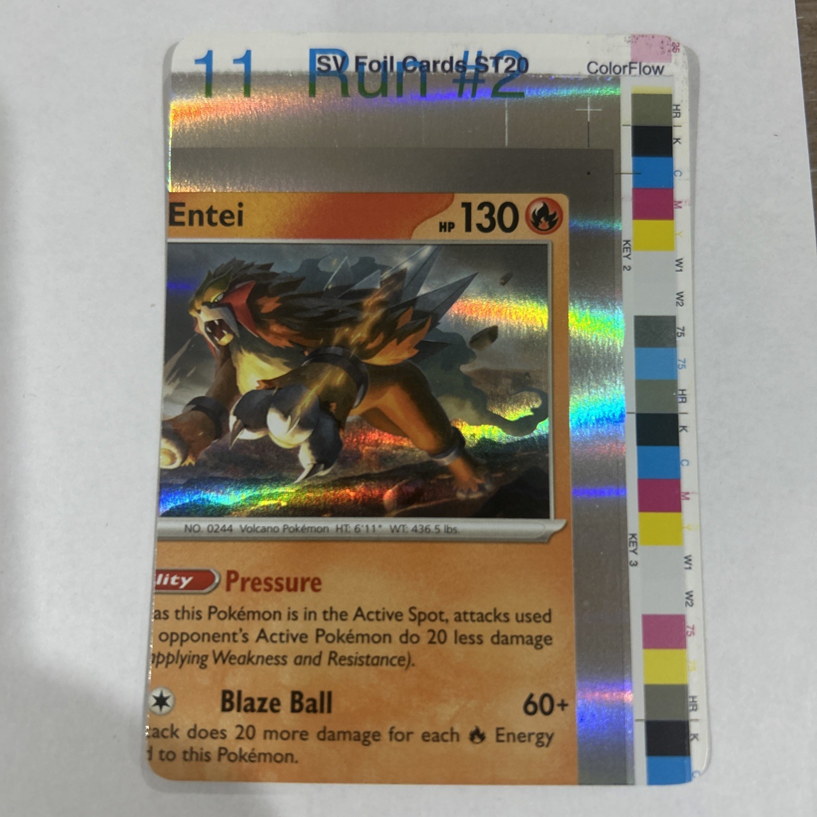 Pokemon Error Entei Holo Obsidian Flames Set NFC (non Factory Cut) - K252 Pokemon Error Entei Holo Obsidian Flames Set NFC (non Factory Cut) - K252