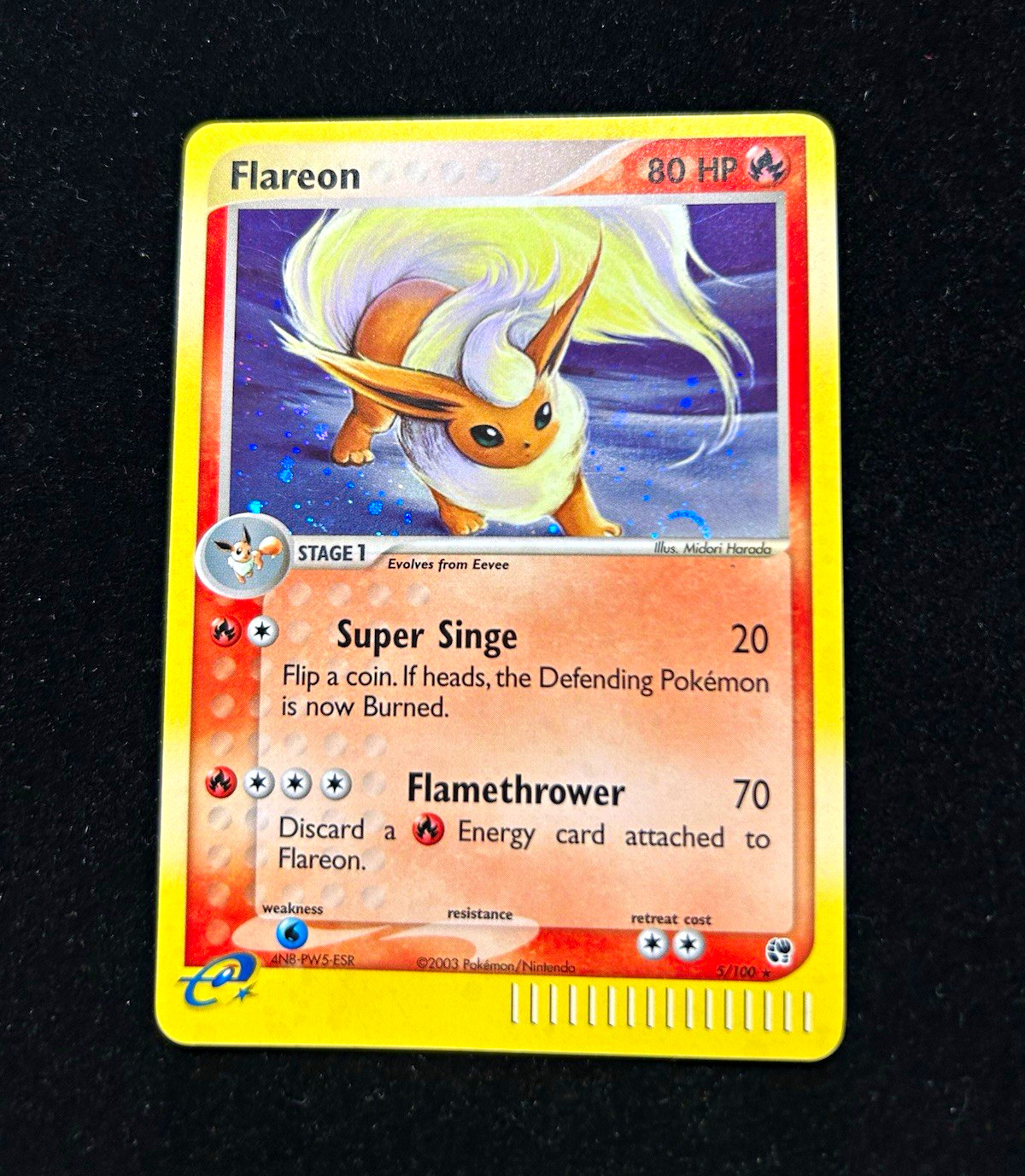Flareon 5/100 Holo Rare EX Sandstorm 2003 Pokemon E-Reader LP