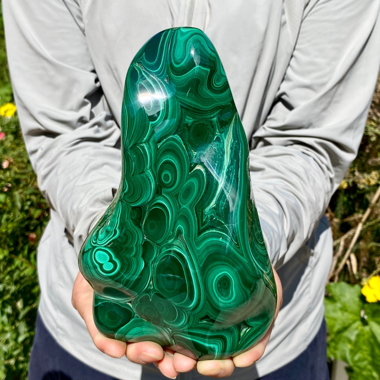 4.8LB Natural glossy Malachite transparent cluster rough mineral sample