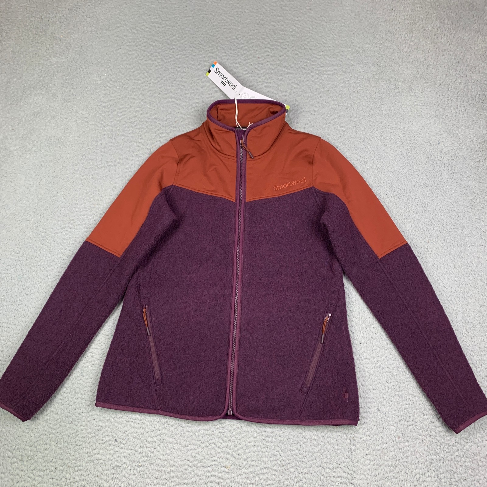 Smartwool Hudson Trail Fleece Full Zip Women\'s S Sweatshirt Eggplant Heather NEW