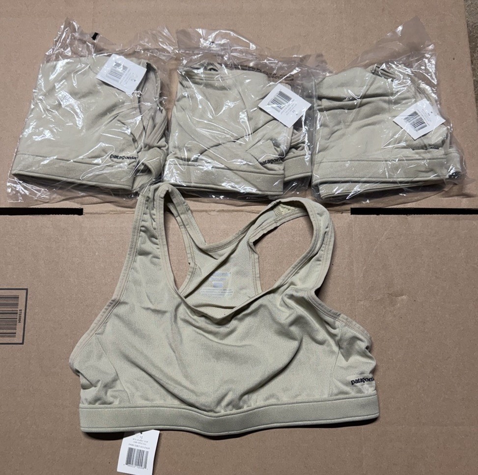 LOT OF 4 Patagonia Capilene Sport Top Womens mediumTan Sports Bra New