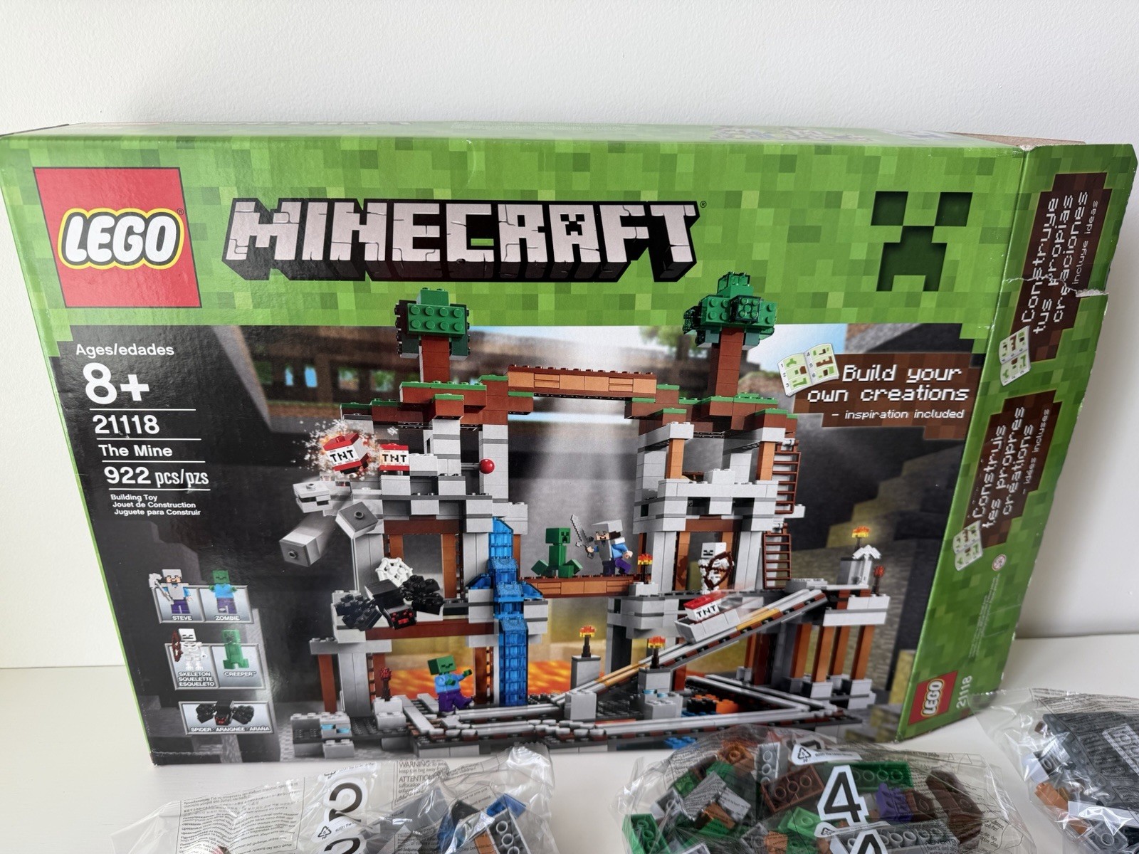 LEGO Minecraft: The Mine 21118 Box New With Only 1 Bag Open LEGO Minecraft: The Mine 21118 Box New With Only 1 Bag Open