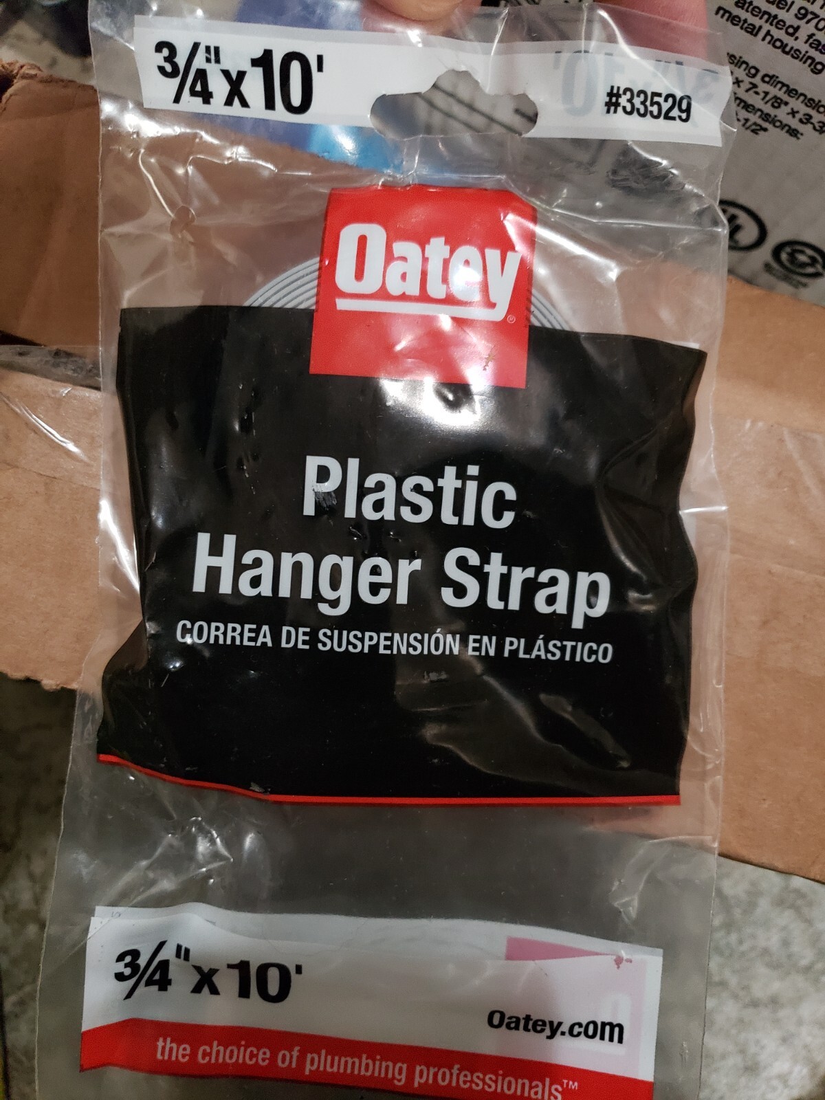 QTY 10 ---OATEY PLASTIC HANGER STRAP 33529 3/4'' X 10'