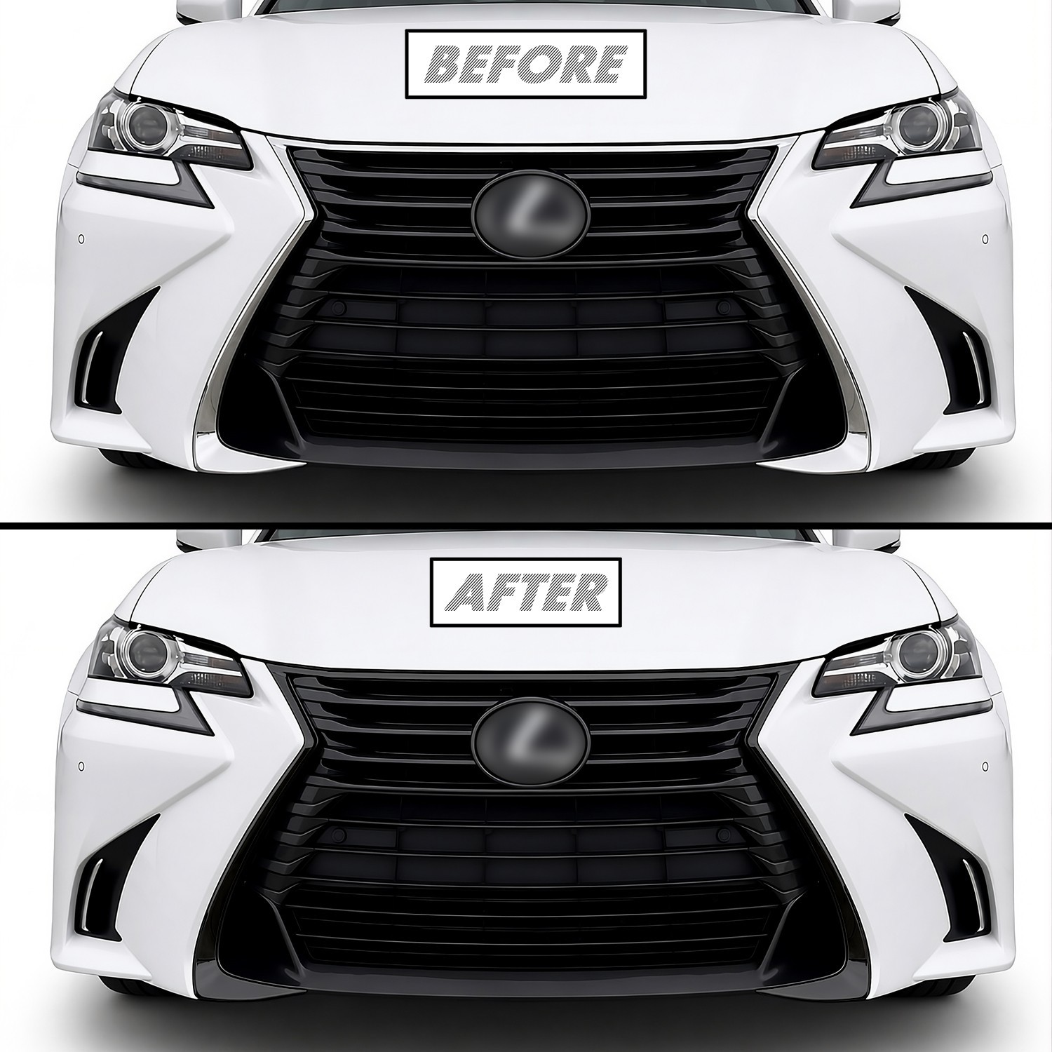 Chrome Delete Blackout Overlay for 2016-20 Lexus GS Front Bumper Grill Trim