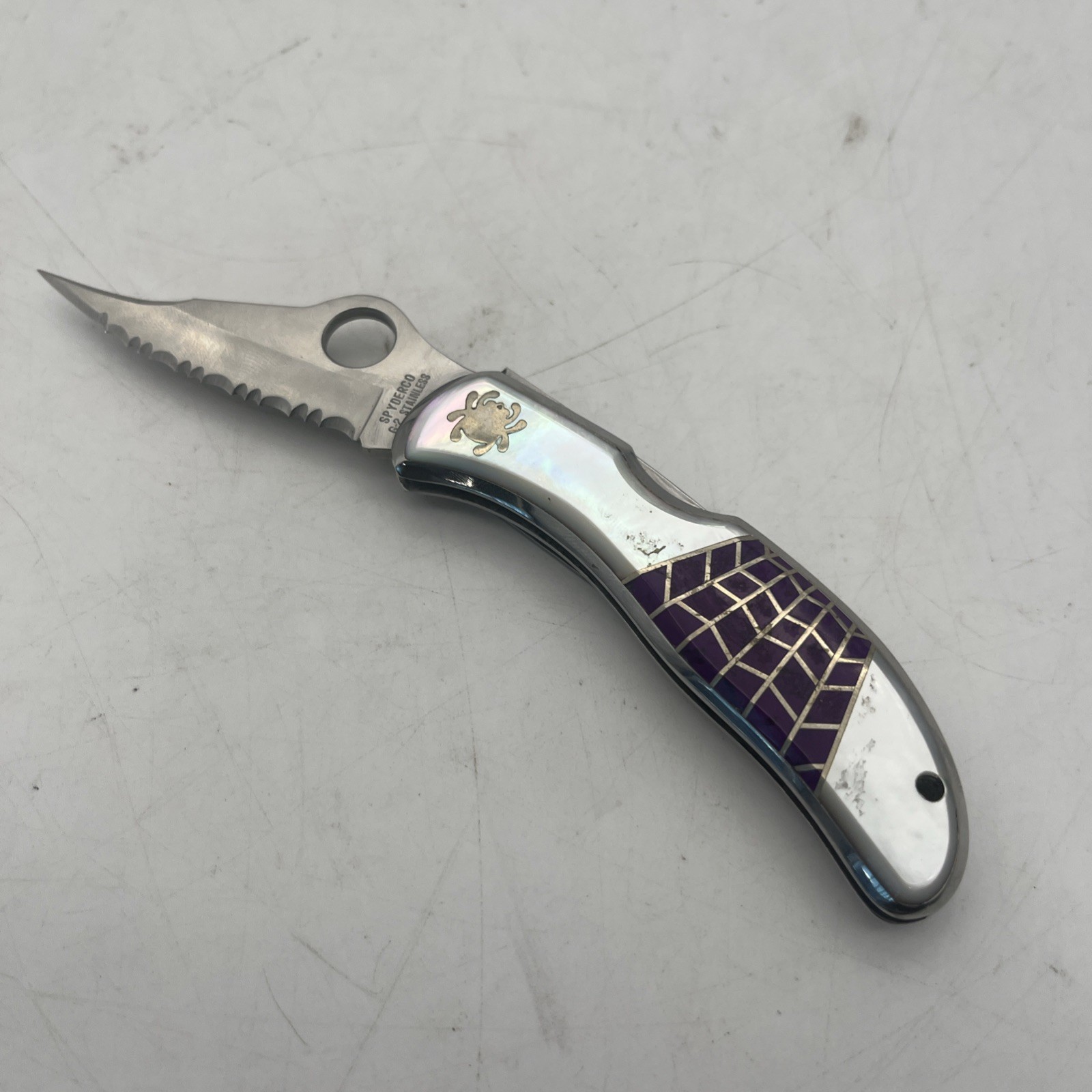 Spyderco Santa Fe Spiderweb G2 Lockback Knife RARE Spyderco Santa Fe Spiderweb G2 Lockback Knife RARE
