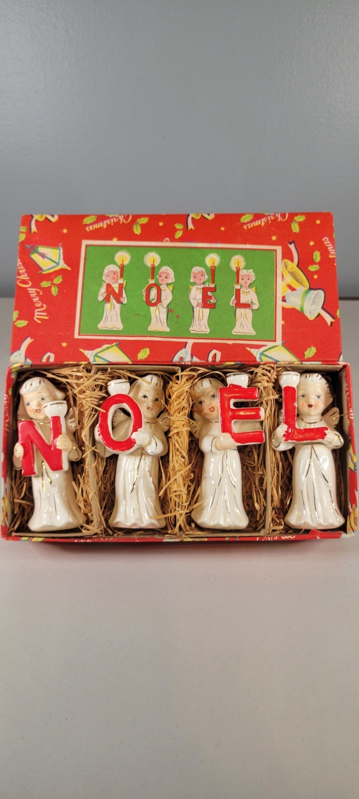 Vintage 1950s RELCO NOEL Christmas Angels Figurine Candle Holder Porcelain JAPAN Vintage 1950s RELCO NOEL Christmas Angels Figurine Candle Holder Porcelain JAPAN