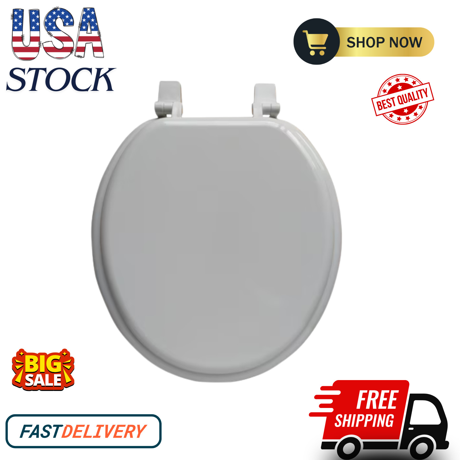 Mainstays Round Molded Wood Toilet Seat, White.......
